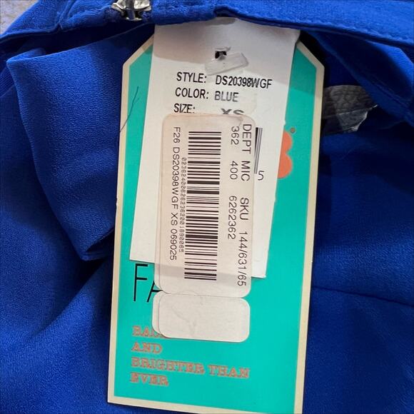 NWT GB Gianni Bini Blue Sleeveless Mini Dress With Strappy Back Size XS - Picture 7 of 8